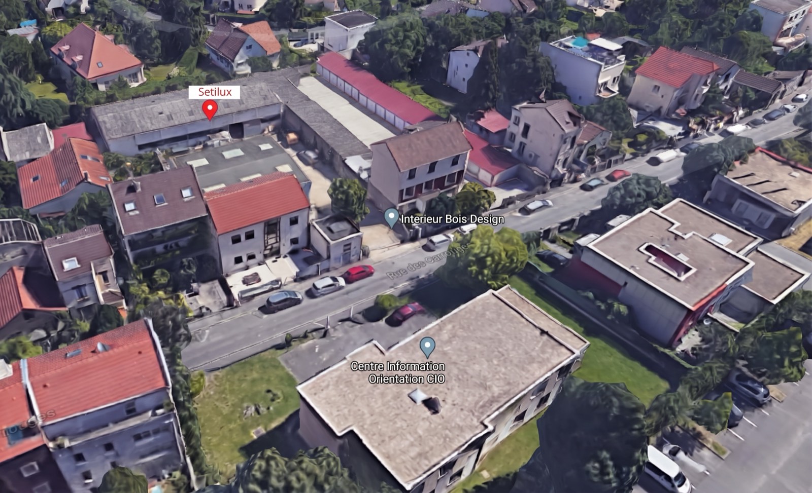 Vue aérienne de la parcelle, rue des Carrouges à Noisy-le-Sec